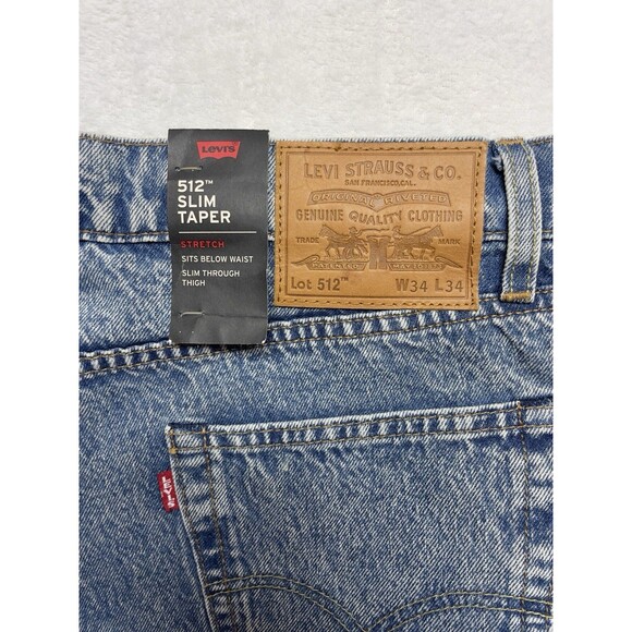 Levi's Premium 512 Reflective Stripe Slim Taper Men's 34x34 Warp Stretch Denim - Picture 6 of 10